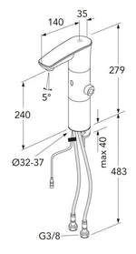 Pesuallashana Gustavsberg Sensoric Musta 240mm Korotuspalalla - KarelianStore