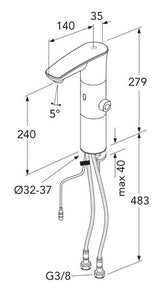 Pesuallashana Gustavsberg Sensoric Musta 240mm Korotuspalalla - KarelianStore