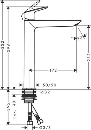 Pesuallashana Hansgrohe Logis 240 F 71258670 Musta - KarelianStore