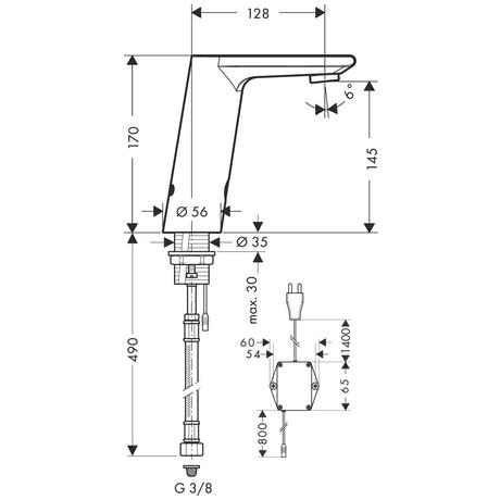 Pesuallashana Hansgrohe Metris S 31102000 230V - KarelianStore
