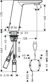 Pesuallashana Hansgrohe Metris S 31103000 230V - KarelianStore