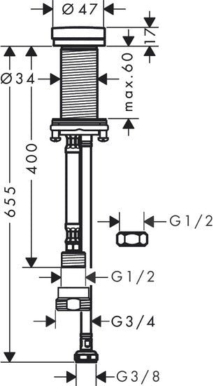 Pesukoneventtiili Hansgrohe 72841800 Tasoon RST - KarelianStore