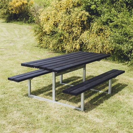 Picnic - pöytäsetti "FRIGG", mustaksi petsattu puu ja galvanoitu runko, 175 x 140 cm HORTUS - KarelianStore