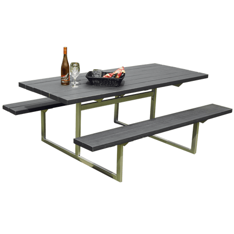 Picnic - pöytäsetti "HEL", antrasiitti non - wood ja galvanoitu runko - KarelianStore