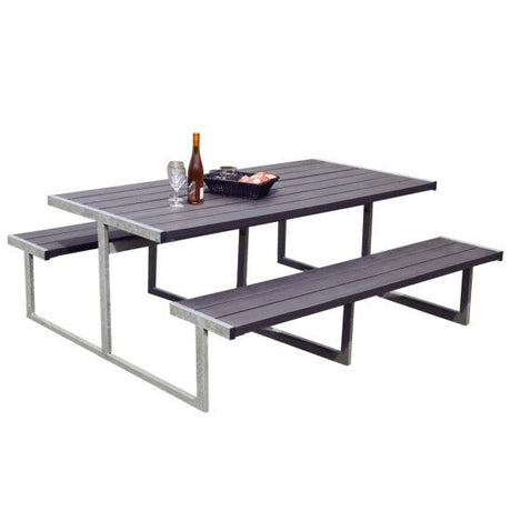 Picnic - pöytäsetti "NJORD", antrasiitti non - wood ja galvanoitu runko - KarelianStore