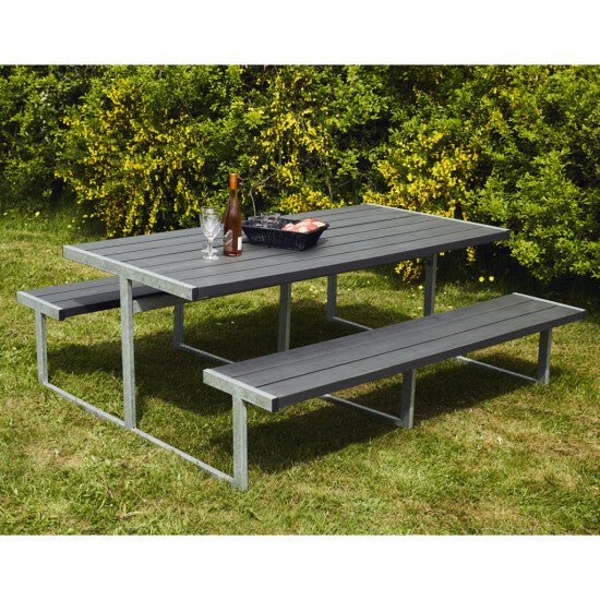Picnic - pöytäsetti "NJORD", antrasiitti non - wood ja galvanoitu runko - KarelianStore