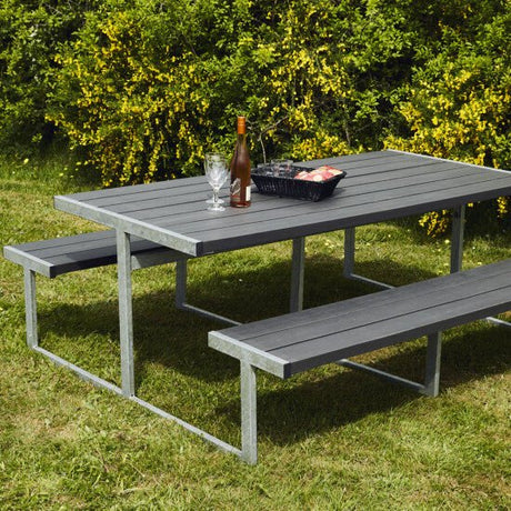 Picnic - pöytäsetti "NJORD", antrasiitti non - wood ja galvanoitu runko - KarelianStore