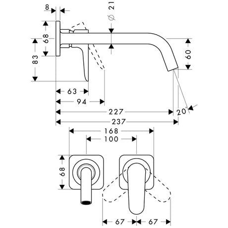 Piiloasennushanan Pintaosa Hansgrohe Axor Cittterio M 34116000 - KarelianStore