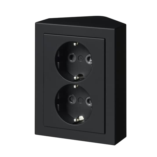 Pistorasia ABB Impressivo 2 - osainen 16A IP21 PPJ HL Kulma Musta - KarelianStore