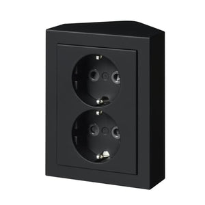 Pistorasia ABB Impressivo 2 - osainen 16A IP21 PPJ HL Kulma Musta - KarelianStore
