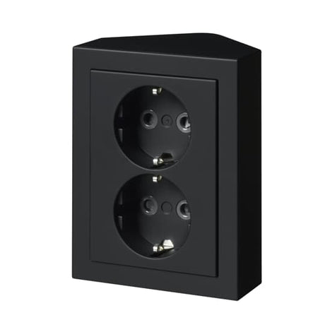 Pistorasia ABB Impressivo 2 - osainen 16A IP21 PPJ HL Kulma Musta - KarelianStore