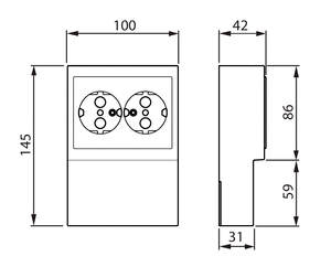 Pistorasia ABB Impressivo 2 - osainen 16A IP21 PPJ HL Lista Mattavalkoinen - KarelianStore