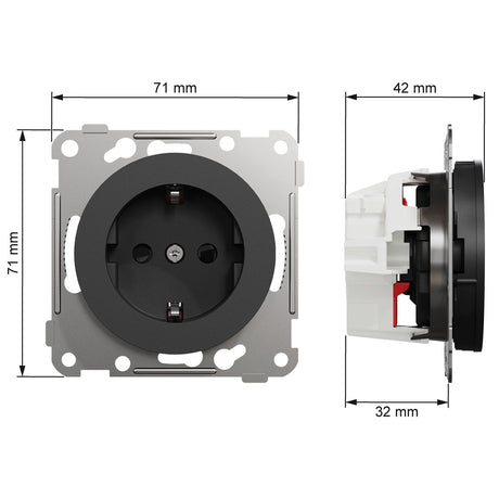 Pistorasia ELKO One 1S 16A IP21 UKJ Musta - KarelianStore