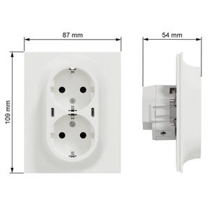 Pistorasia ELKO One 2 - PR PL IP20 2xUSB - C PD 25W Valkoinen - KarelianStore