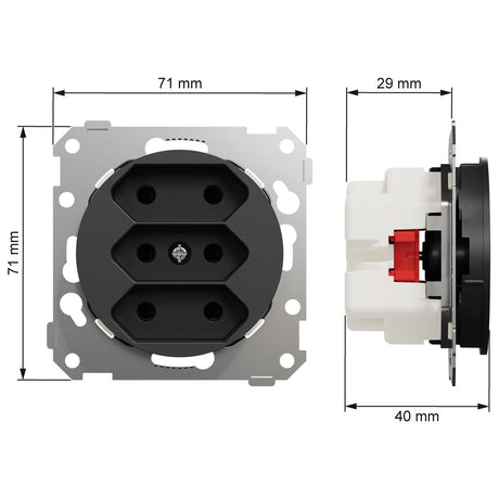 Pistorasia ELKO One 3E 2.5A IP21 UKR Musta - KarelianStore