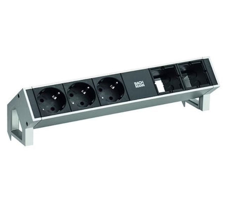 Pistorasiapaneeli Bachmann 3xSUKO 2x moduuliapaikka GST18 Inox - KarelianStore