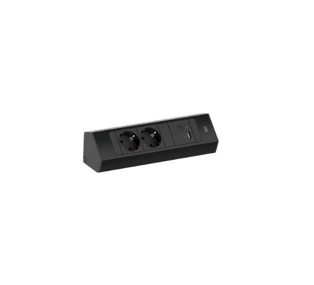 Pistorasiapaneeli Bachmann Casia 2 2xPR + USB A - C Latauksella Musta - KarelianStore