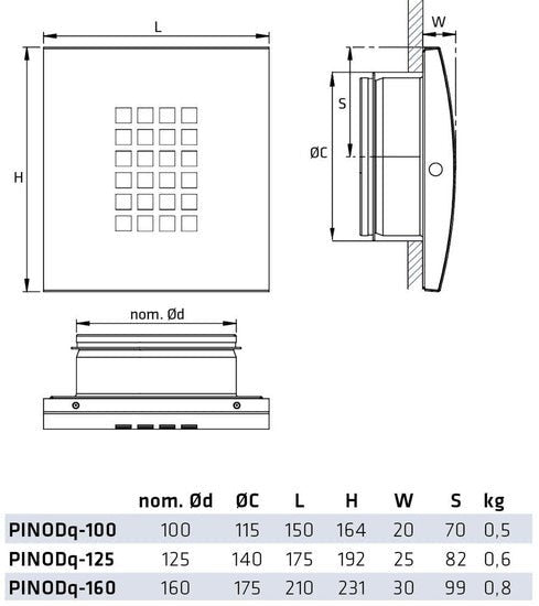 Poistoilmaventtiili Climecon PINODQ 125 - KarelianStore