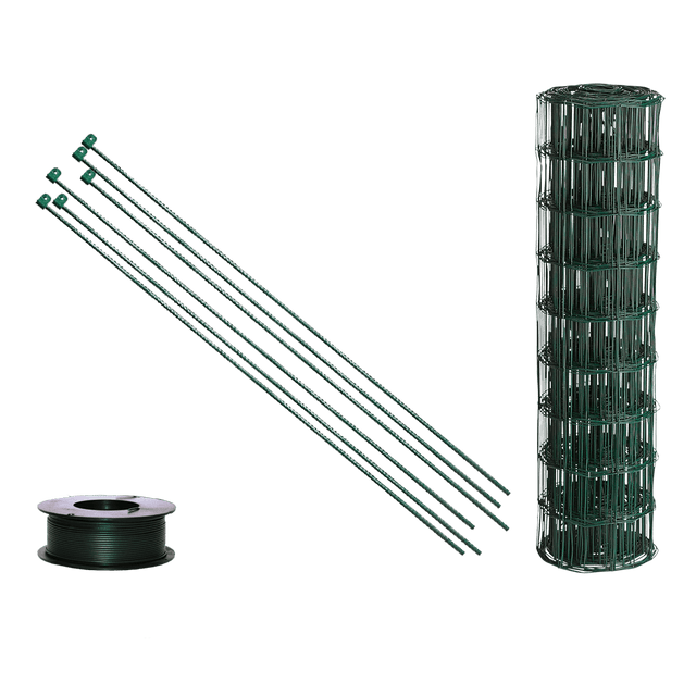 Puutarha - aita, paketti: 90 cm, 10 x 10 - 25 metriä, harjaterästolpilla, vihreä - KarelianStore