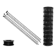 Puutarha - aita, paketti: 90 cm, 10 x 10 - 50 metriä, harjaterästolpilla, musta - KarelianStore