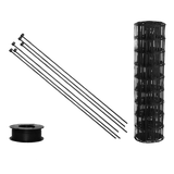 Puutarha - aita, paketti: 90 cm, 10 x 10 - 50 metriä, harjaterästolpilla, musta - KarelianStore