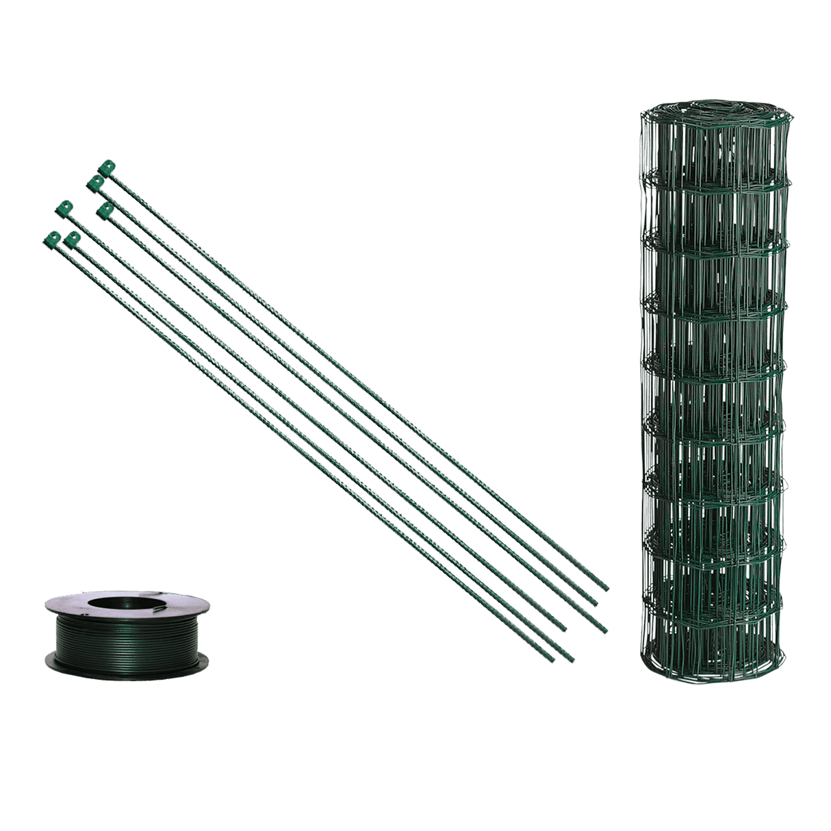 Puutarha - aita, paketti: 90 cm, 10 x 10 - 75 metriä, harjaterästolpilla, vihreä - KarelianStore