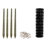 Puutarha - aita, paketti: 90 cm, 5 x 10 - 75 metriä, puutolpilla, musta - KarelianStore