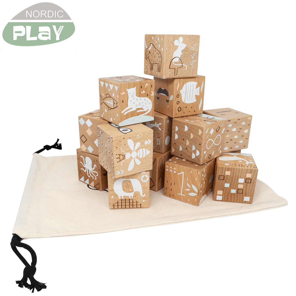 Pyökkiset puupalikat 16 kpl. NORDIC PLAY Nature - KarelianStore