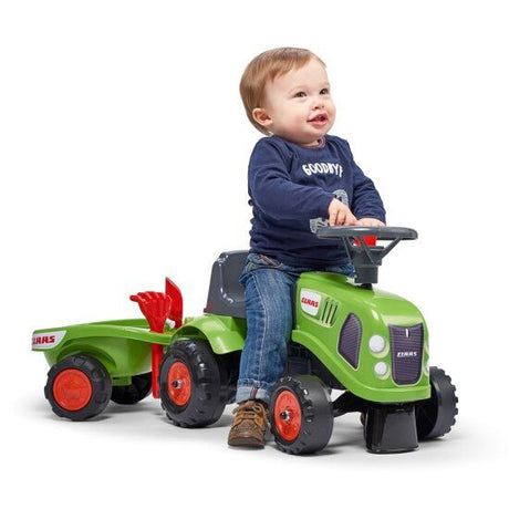 Ride - on traktori peräkärryllä, haravalla ja lapiolla baby Claas FALK - KarelianStore