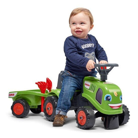 Ride - on traktori peräkärryllä, haravalla ja lapiolla baby Claas FALK - KarelianStore