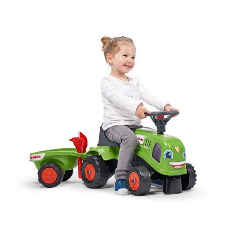 Ride - on traktori peräkärryllä, haravalla ja lapiolla baby Claas FALK - KarelianStore