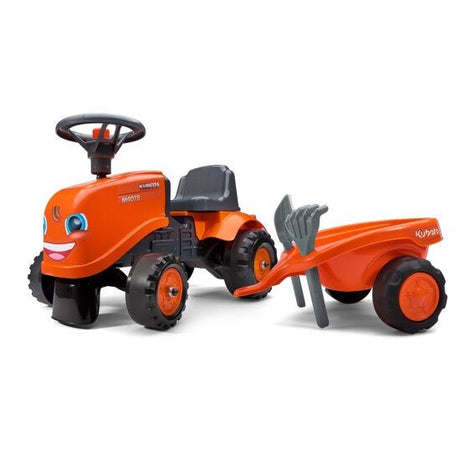 Ride - on traktori peräkärryllä, haravalla ja lapiolla baby Kubota FALK - KarelianStore