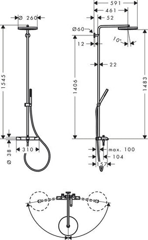Sadesuihkusetti Hansgrohe Puro 260 Fine JP 24235000 Kromi - KarelianStore