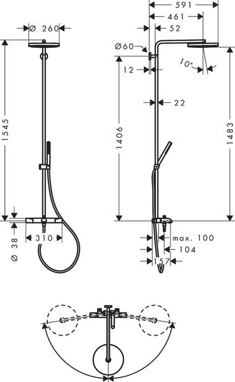 Sadesuihkusetti Hansgrohe Puro 260 Fine JP 24235000 Kromi - KarelianStore