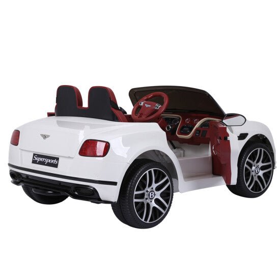 Sähköauto Bentley 2 hengelle, 2x6V, valkoinen, EVA renkailla, NORDIC PLAY - KarelianStore
