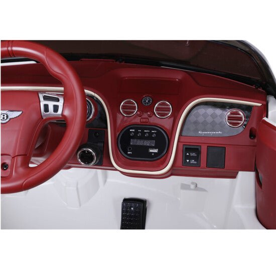Sähköauto Bentley 2 hengelle, 2x6V, valkoinen, EVA renkailla, NORDIC PLAY - KarelianStore