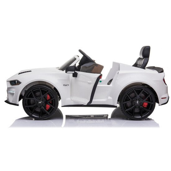 Sähköauto Ford Mustang 2X12V akut (24V), EVA - renkaat edessä, keinonahkaistuin - KarelianStore