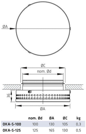 Saunan Tuloilmaventtiili OKA - S 100 - KarelianStore