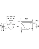 Seinä - WC Gustavsberg Estetic 8330 Matta Musta SC/QR - KarelianStore