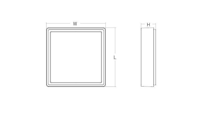 Seinävalaisin Sg Frame Square 7W 3000K Sensor Musta - KarelianStore