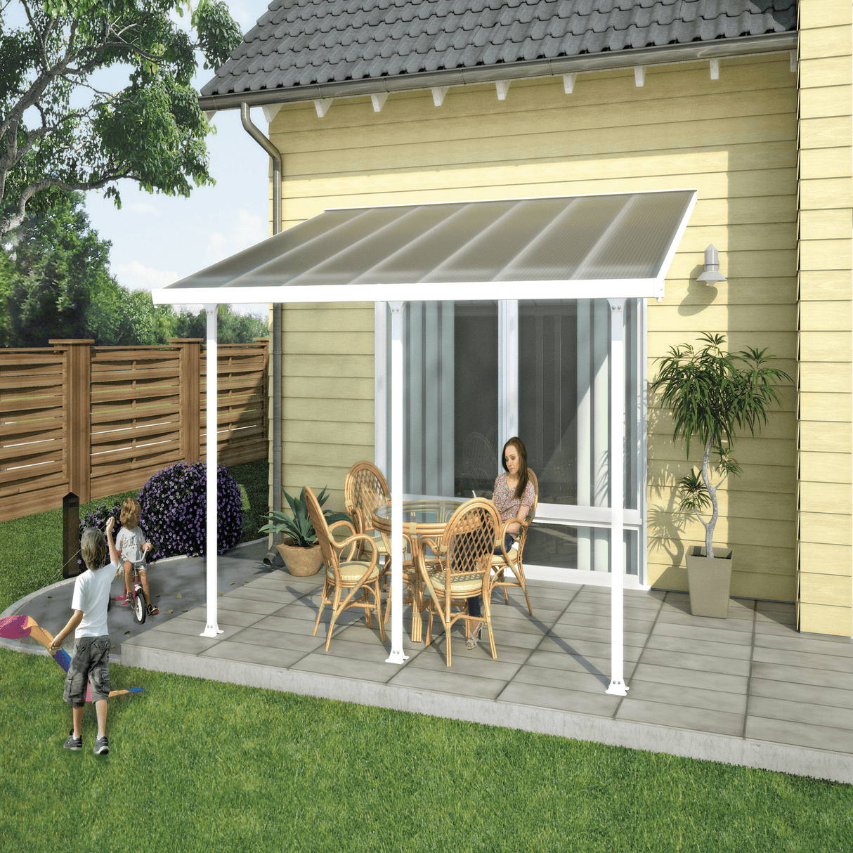 Terassikatos Feria 12,5 m2, valkoinen Palram - Canopia - KarelianStore