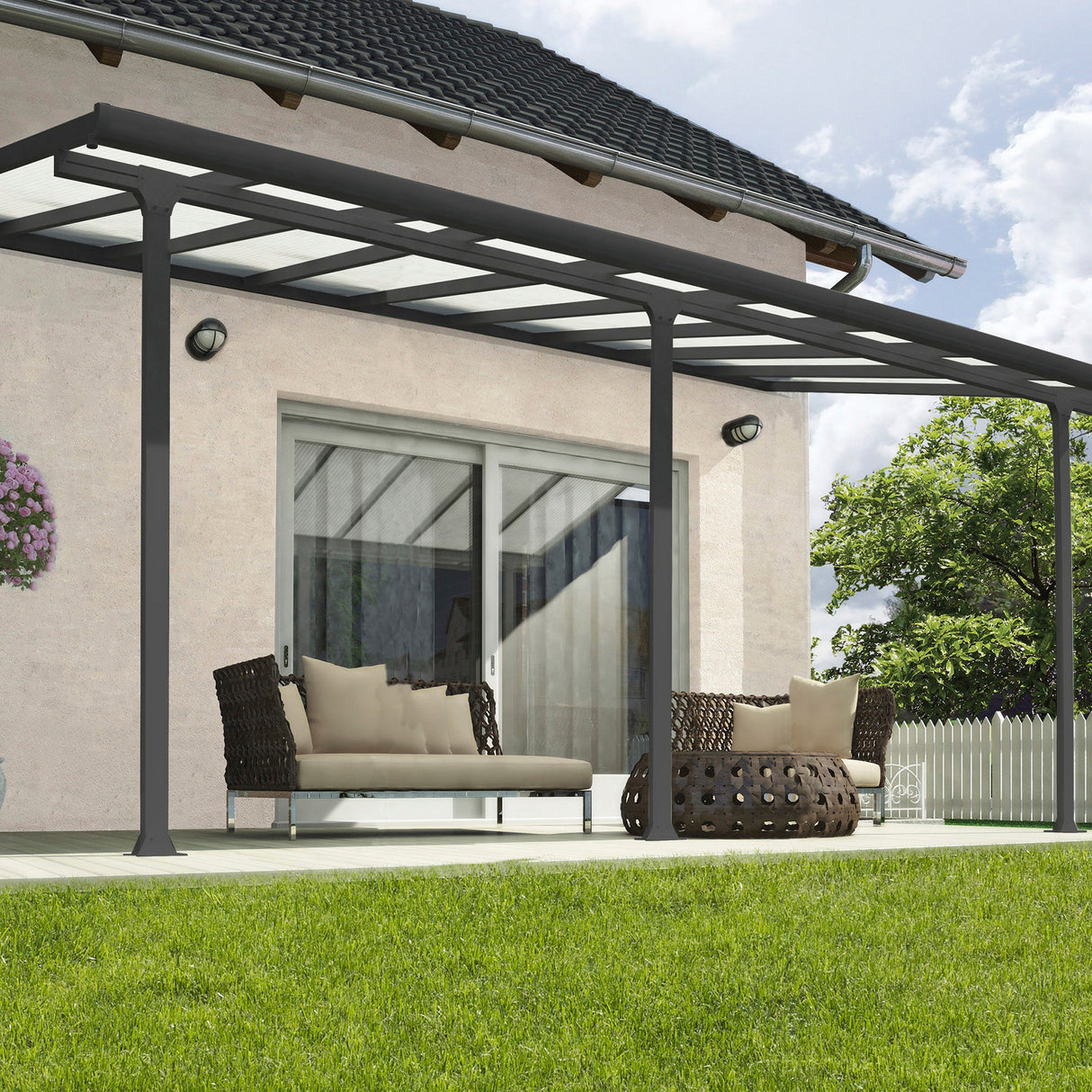 Terassikatos Feria 16,1 m2, harmaa Palram - Canopia - KarelianStore