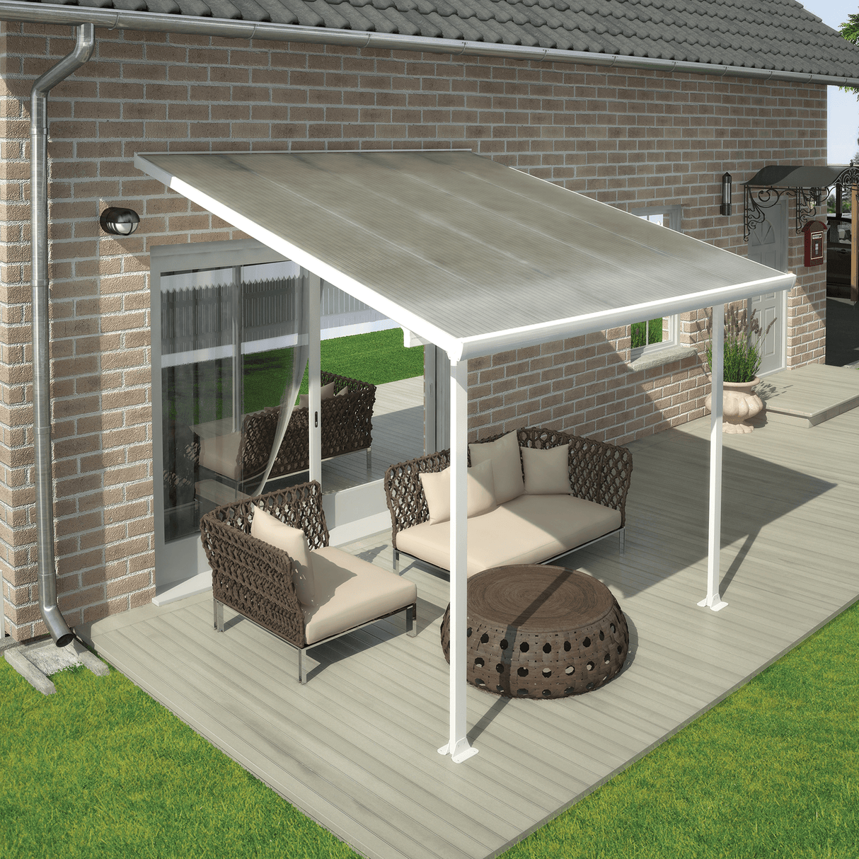 Terassikatos Feria 9,0 m2, valkoinen Palram - Canopia - KarelianStore