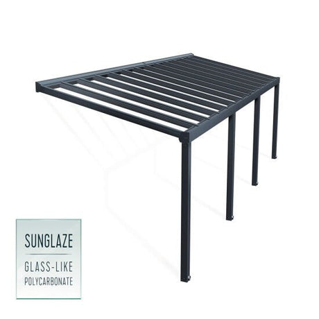 Terassikatos Palram - Canopia Stockholm 3,4 x 9,5m, antrasiitti - KarelianStore