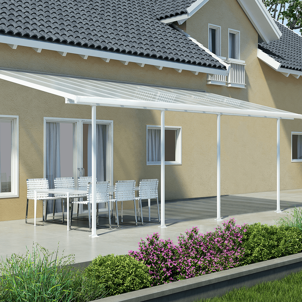 Terassikatos - set Feria 28,5 m2, valkoinen Palram - Canopia - KarelianStore