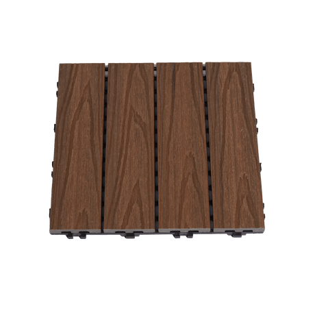 Terrance deck tiles composite 30 x 30 cm 4 kpl., tiikinvärinen HORTUS - KarelianStore