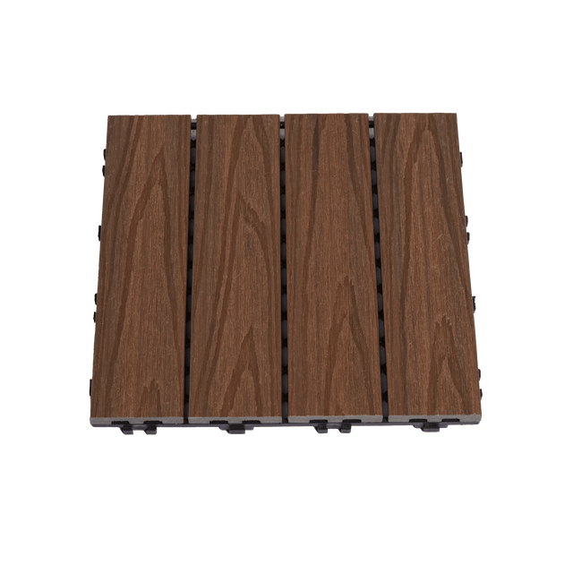 Terrance deck tiles composite 30 x 30 cm 4 kpl., tiikinvärinen HORTUS - KarelianStore