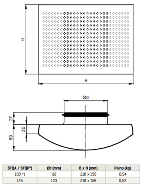 Tuloilmahajotin Fläktgroup STQA - 125 - C - KarelianStore