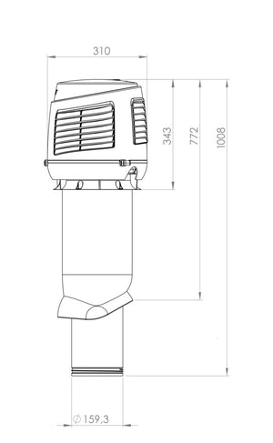 Tuloilmaputki Vilpe Intake 160S 300x300 Harmaa - KarelianStore