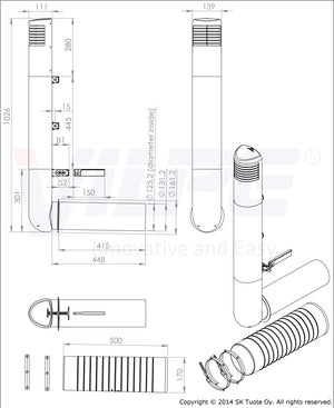 Tuuletuspaalu Vilpe Ross 125 Beige - KarelianStore